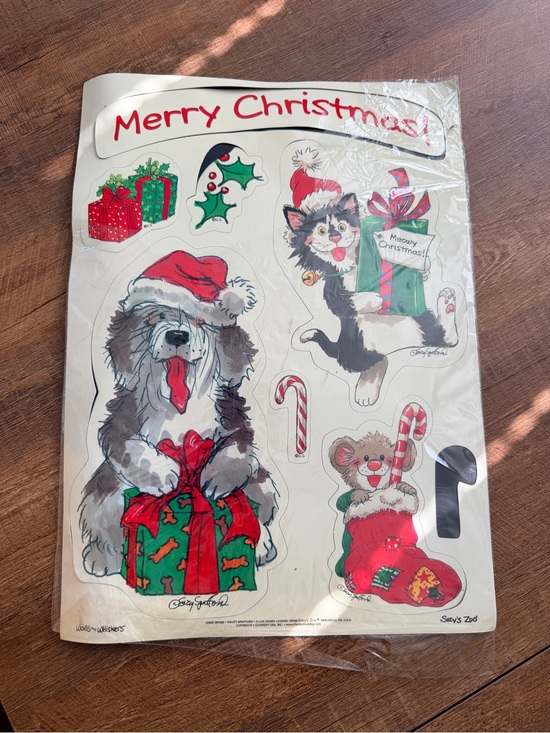 Other - VTG Merry Christmas Holiday Pet Sticker Sheet - Red & Green